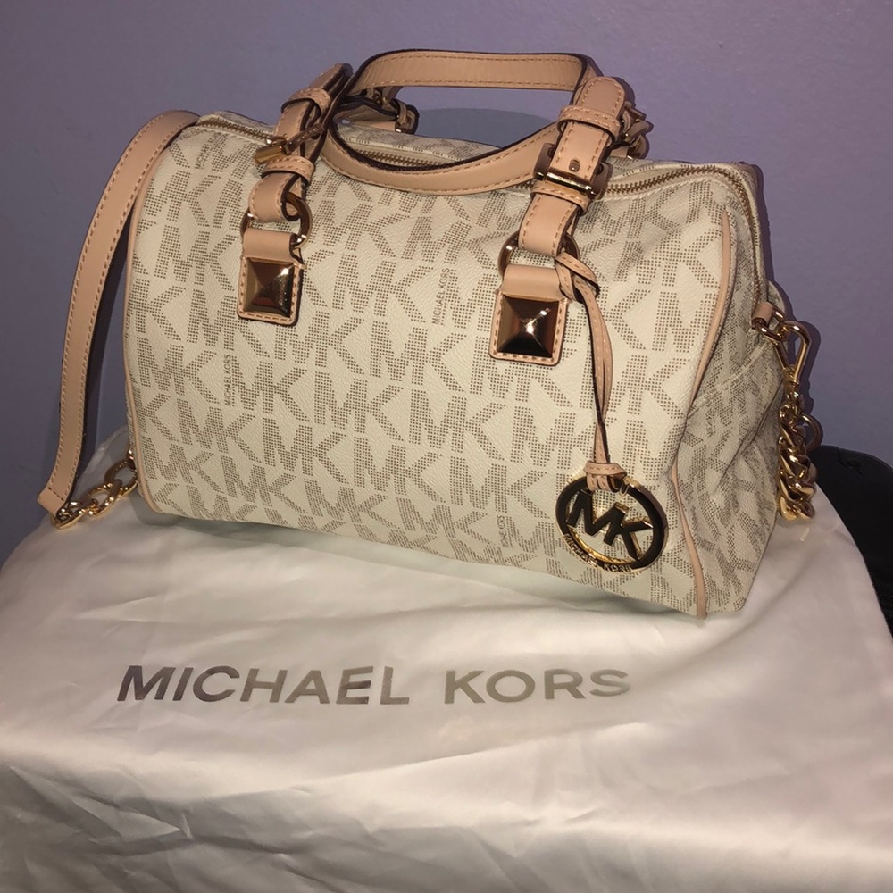 Leather White & Cream Michael Kors doctor bag
